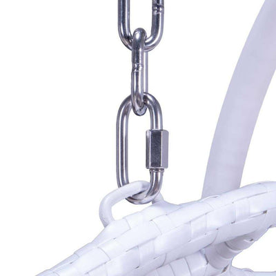 LeisureMod 2 Person Hanging Egg Chair with Stand - Outdoor/Indoor Rattan Wicker Patio Swing Hammock Lounger with Cushions