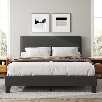 Lifezone Adjustable Queen Size Upholstered Platform Bed Frame