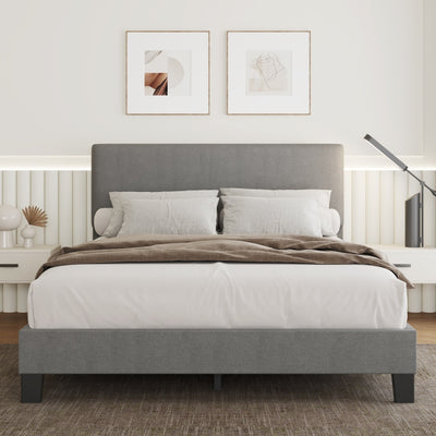 Lifezone Adjustable Queen Size Upholstered Platform Bed Frame