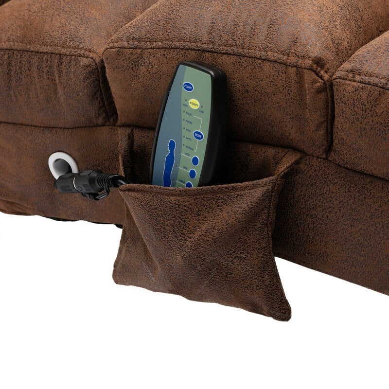 Linen Massage recliner Interior with remote control, ergonomic electric massage recliner, 5 modes