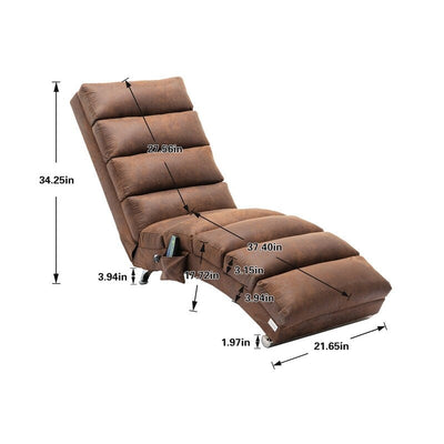 Linen Massage recliner Interior with remote control, ergonomic electric massage recliner, 5 modes