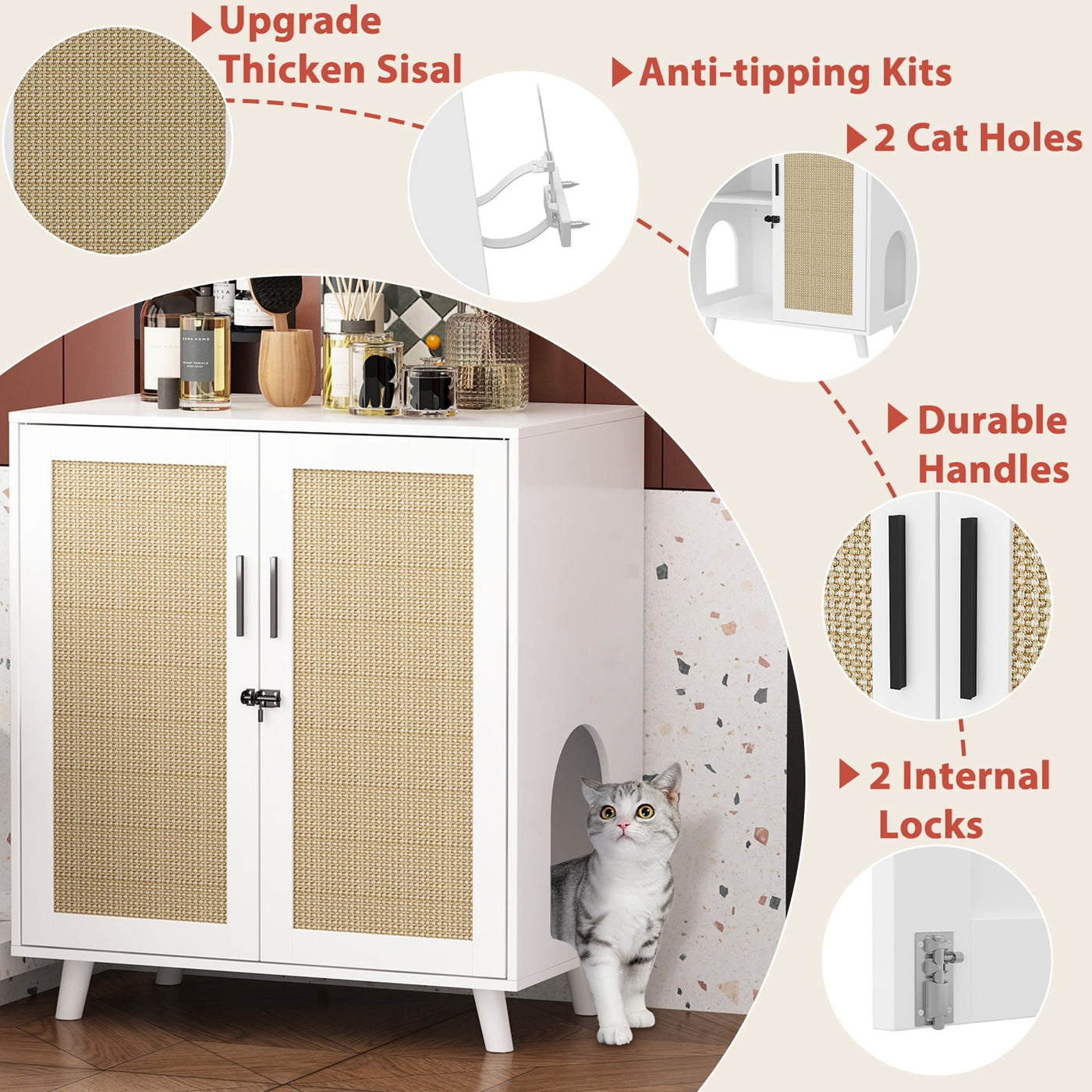 Litter Box Enclosure Cat Litter Box Furniture End Table Sofa Tbale