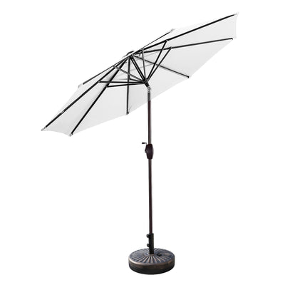 Lopes 9-foot Patio Umbrella with Bronze Finish Base Weight Stand Included