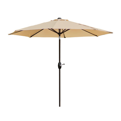 Lopes 9-foot Patio Umbrella with Bronze Finish Base Weight Stand Included