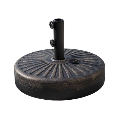 Lopes 9-foot Patio Umbrella with Bronze Finish Base Weight Stand Included