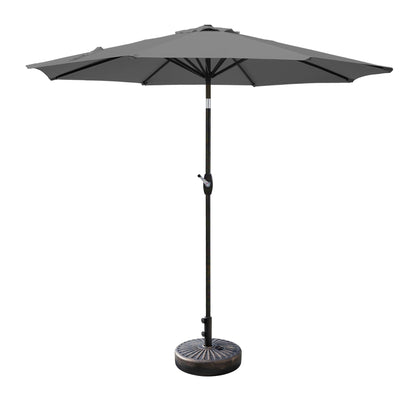 Lopes 9-foot Patio Umbrella with Bronze Finish Base Weight Stand Included