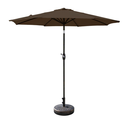 Lopes 9-foot Patio Umbrella with Bronze Finish Base Weight Stand Included