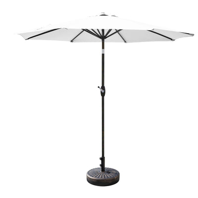 Lopes 9-foot Patio Umbrella with Bronze Finish Base Weight Stand Included