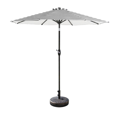 Lopes 9-foot Patio Umbrella with Bronze Finish Base Weight Stand Included
