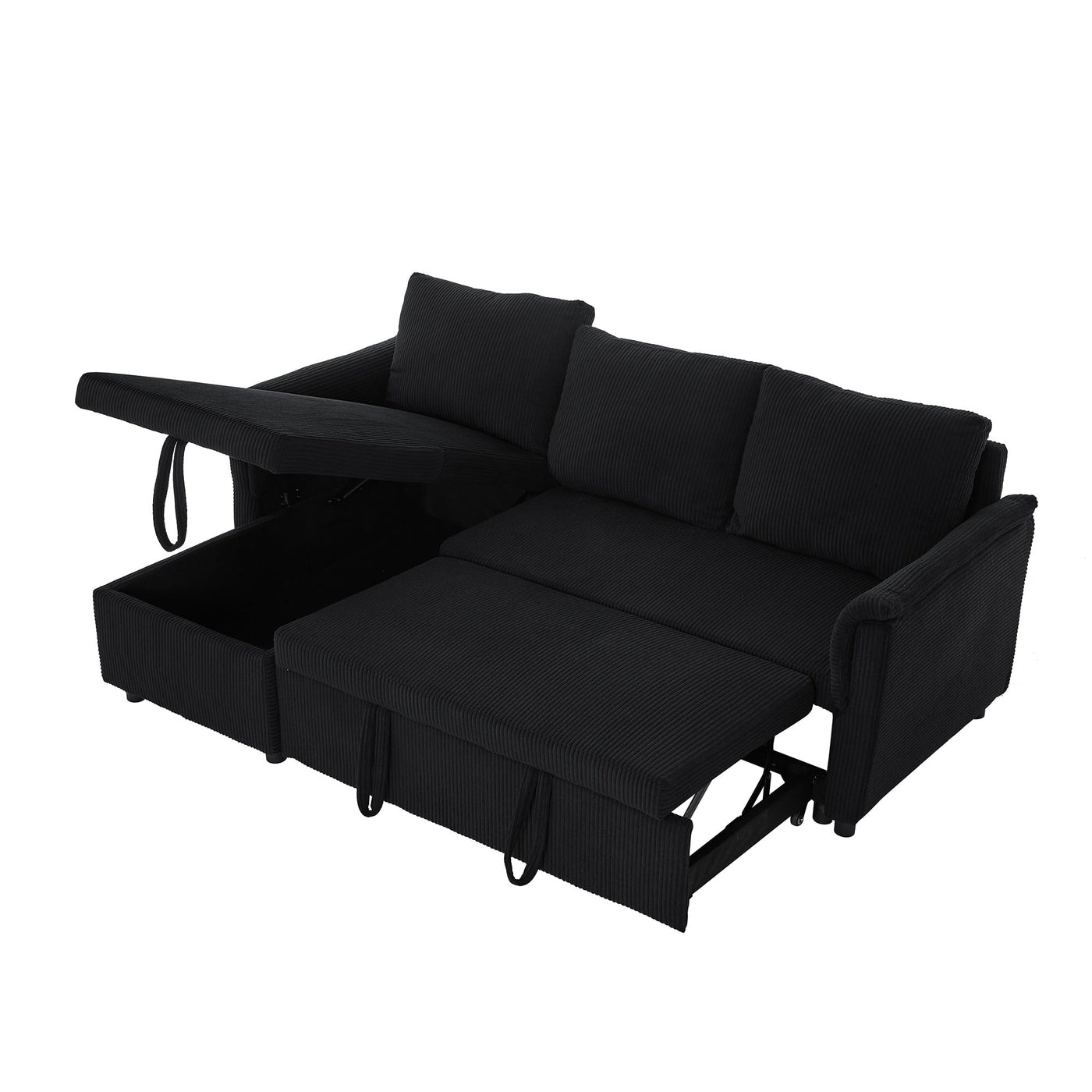 Loveseat Sofa with Chaise Lounge L-Shaped Modular Convertible Sofa with Storage Chaise