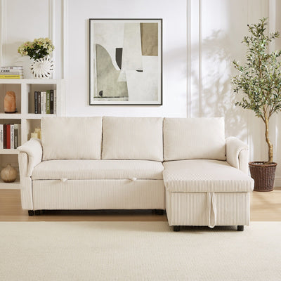 Loveseat Sofa with Chaise Lounge L-Shaped Modular Convertible Sofa with Storage Chaise