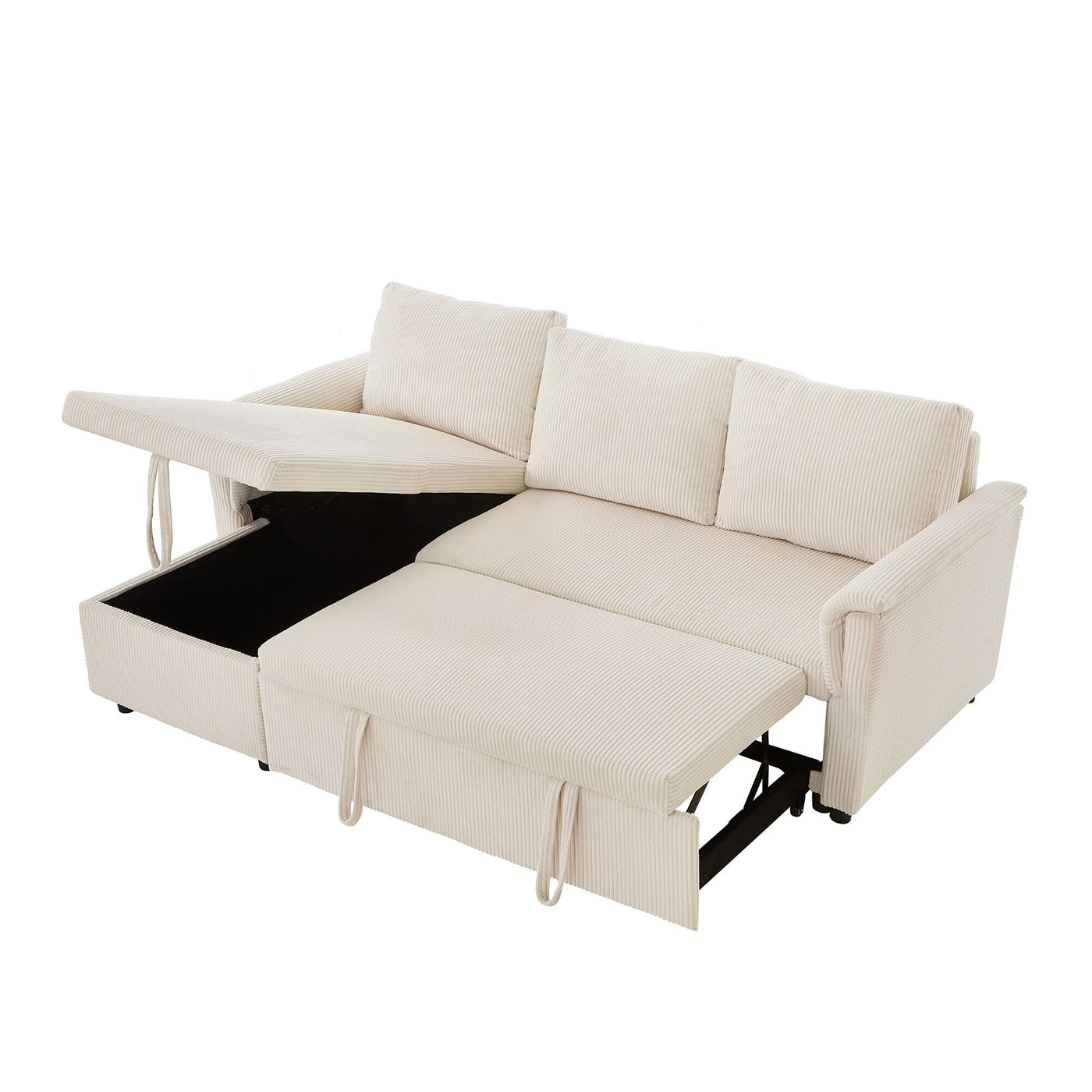 Loveseat Sofa with Chaise Lounge L-Shaped Modular Convertible Sofa with Storage Chaise