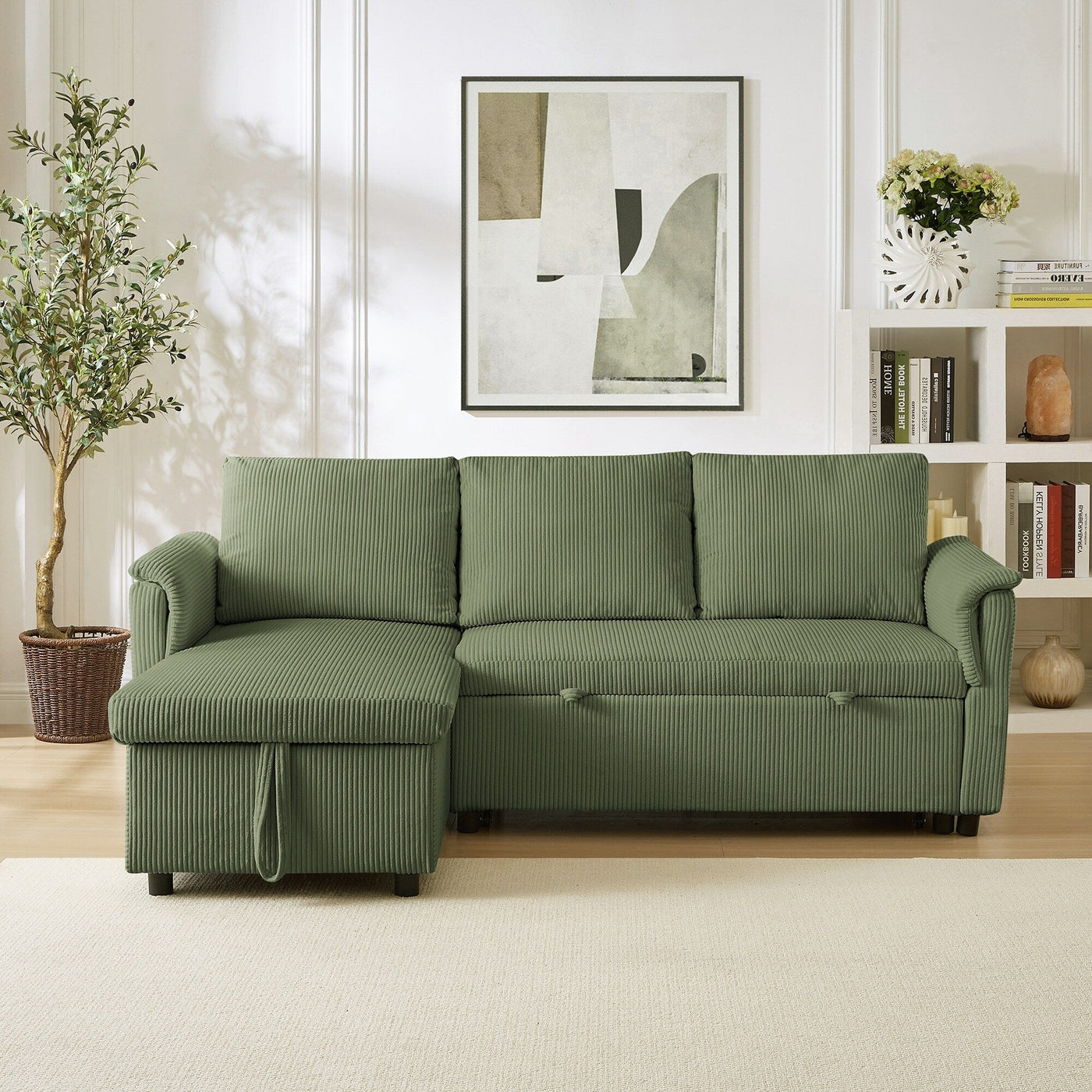 Loveseat Sofa with Chaise Lounge L-Shaped Modular Convertible Sofa with Storage Chaise