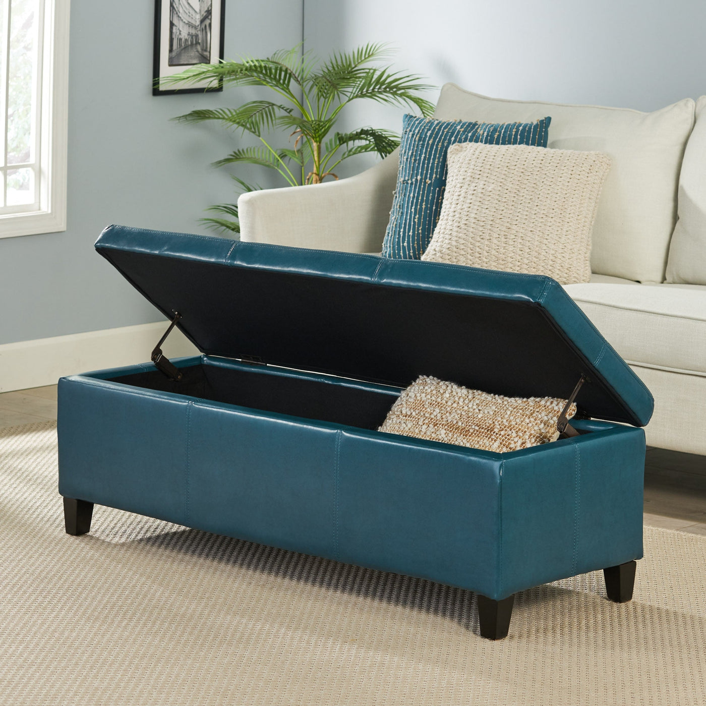 Lucinda Faux Leather Storage Bench by Christopher Knight Home - 51.25 L x 17.50 W x 16.25 H