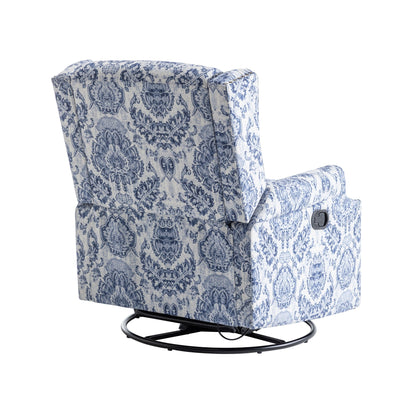 29'' W Pattern Swivel Glider Manual Push Back Recliner Chair Set of 2