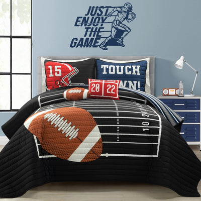 Lush Decor American Football Reversible Oversized Kids Quilt