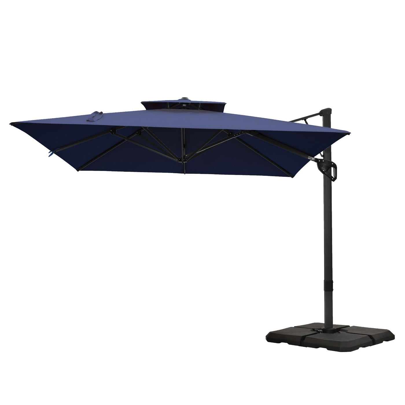 MAISON ARTS 12 FT Automatic Hydraulic Cantilever Umbrella Aluminum Pole 360 Degree Rotation