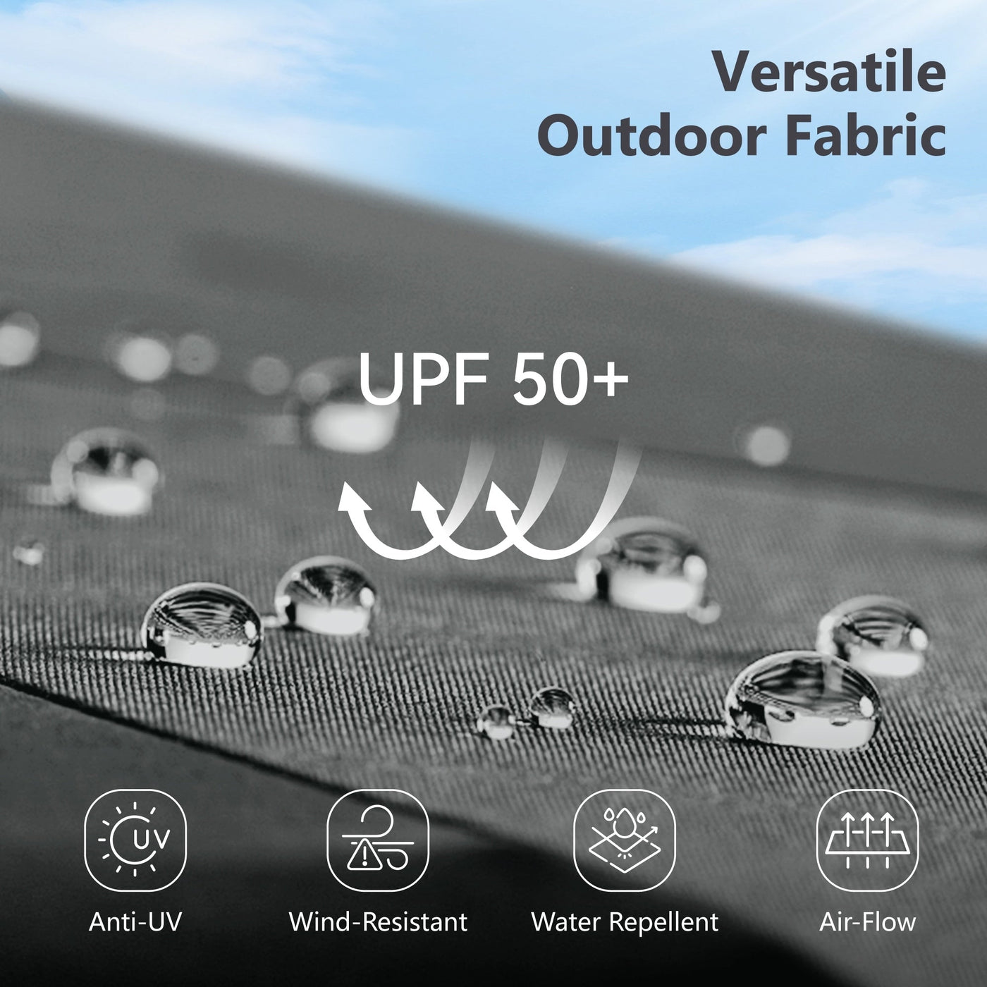 MAISON ARTS 12 FT Automatic Hydraulic Cantilever Umbrella Aluminum Pole 360 Degree Rotation