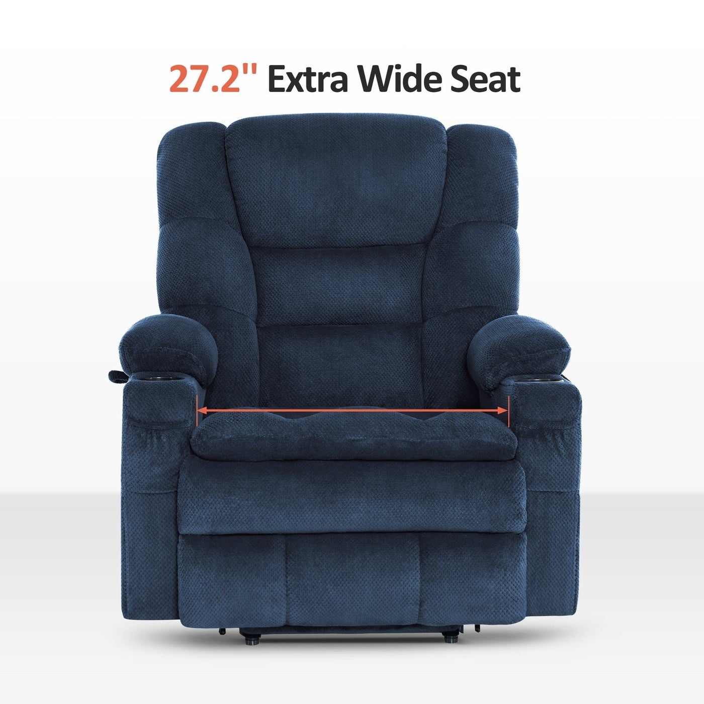 MCombo Large-Wide Dual Motor Power Lift Recliner with Massage and Dual Heating for Big and Tall Elderly, Fabric R7635