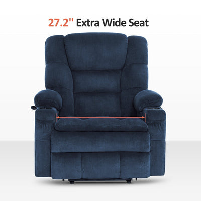MCombo Large-Wide Dual Motor Power Lift Recliner with Massage and Dual Heating for Big and Tall Elderly, Fabric R7635