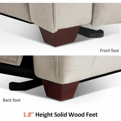 MCombo Zero Wall-Hugger Power Recliner Chair with Adjustable Headrest, Perfect for Small Spaces and RV, Fabric ST257