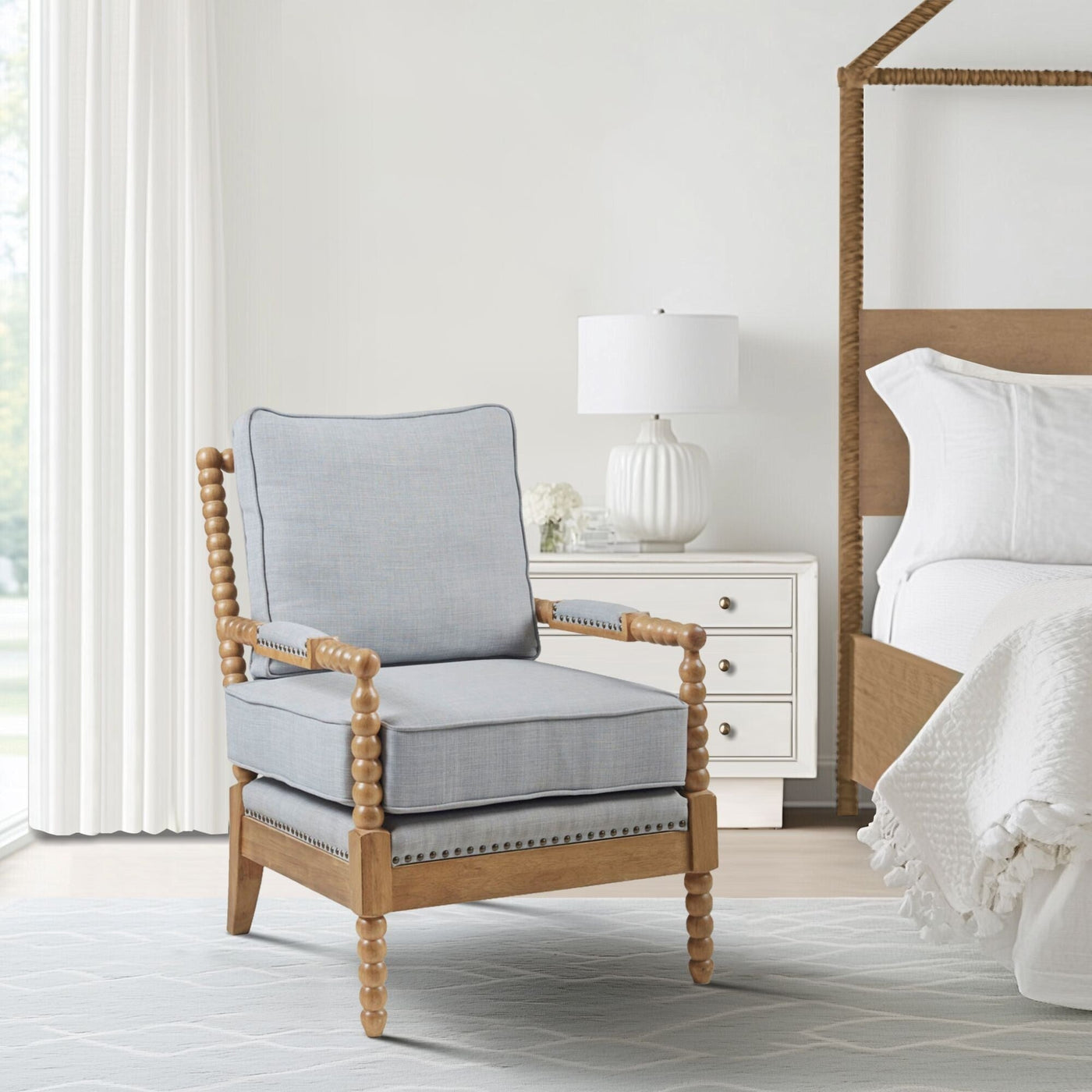 Madison Park Donohue Turned Wood Frame Armchair