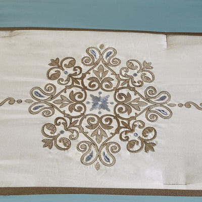 Madison Park Lorraine Blue Jacquard 7-Piece Comforter Set