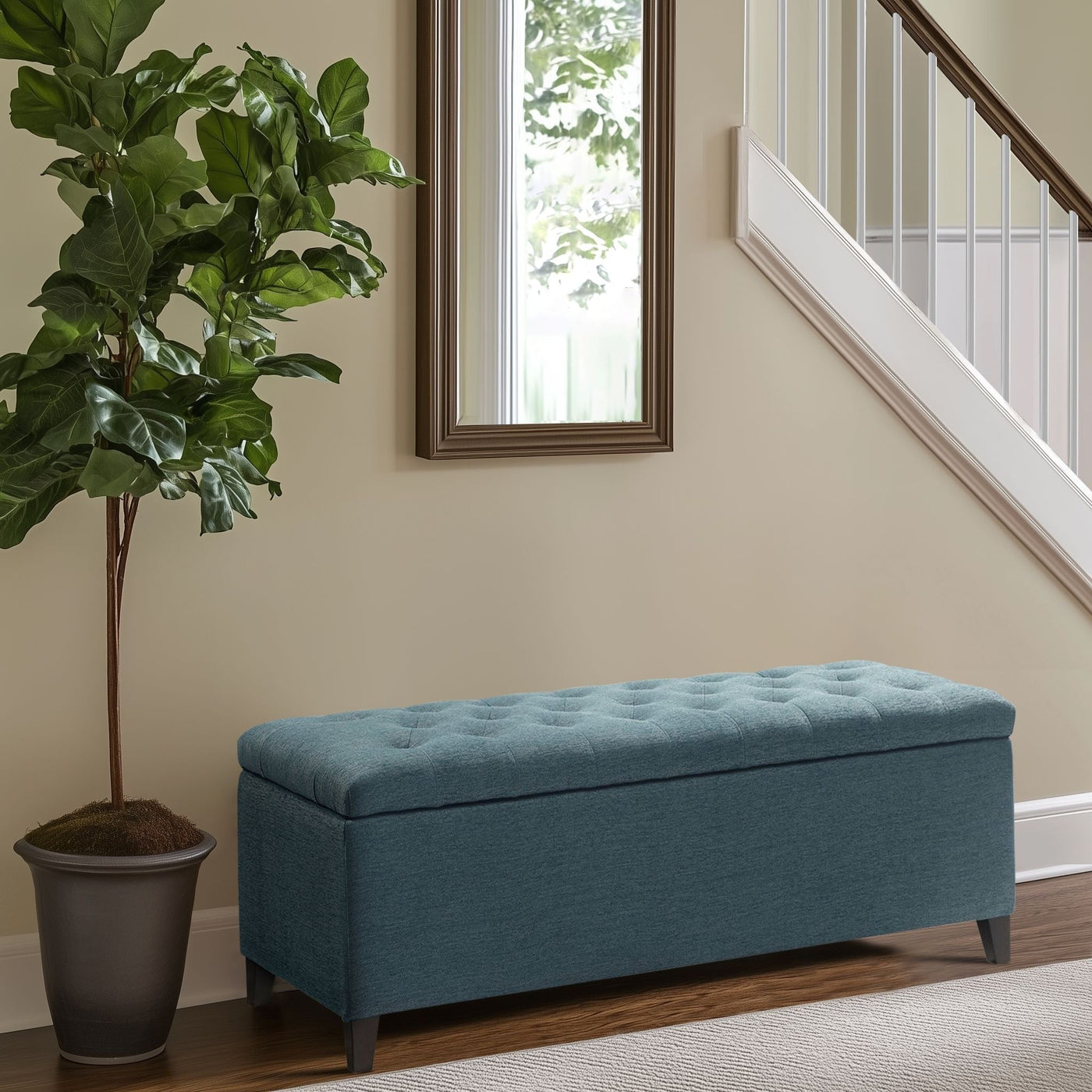 Madison Park Sasha Tufted Top Upholstered Storage Bench