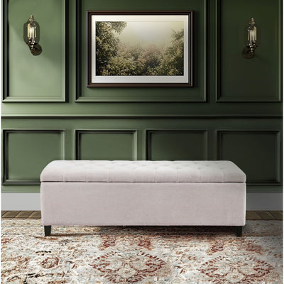 Madison Park Sasha Tufted Top Upholstered Storage Bench