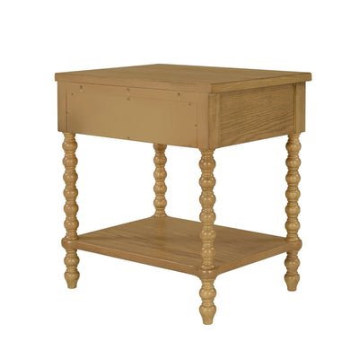 Madison Park Signature Beckett Turned Wood Spindle Nightstand with Drawer & Shelf