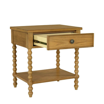 Madison Park Signature Beckett Turned Wood Spindle Nightstand with Drawer & Shelf