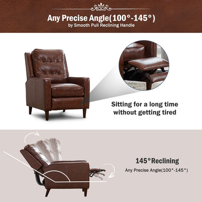 Pushback Recliner Chair, Fabric Armchair Push Back Recliner with Rivet Decoration, Single Sofa Accent Chair