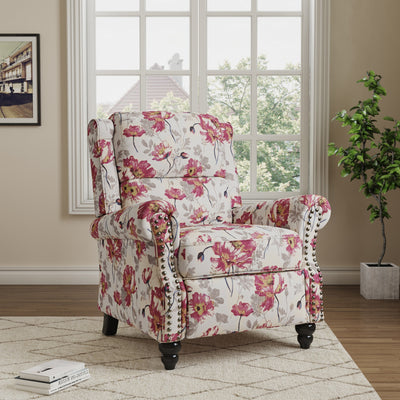 Manual Pushback Recliner Chairs with Nailhead Trim