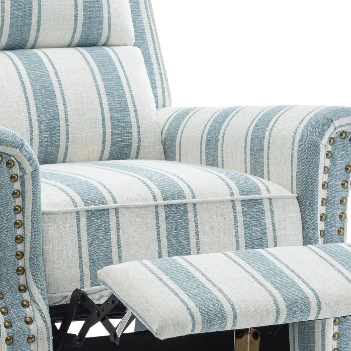 Manual Pushback Recliner Chairs with Nailhead Trim