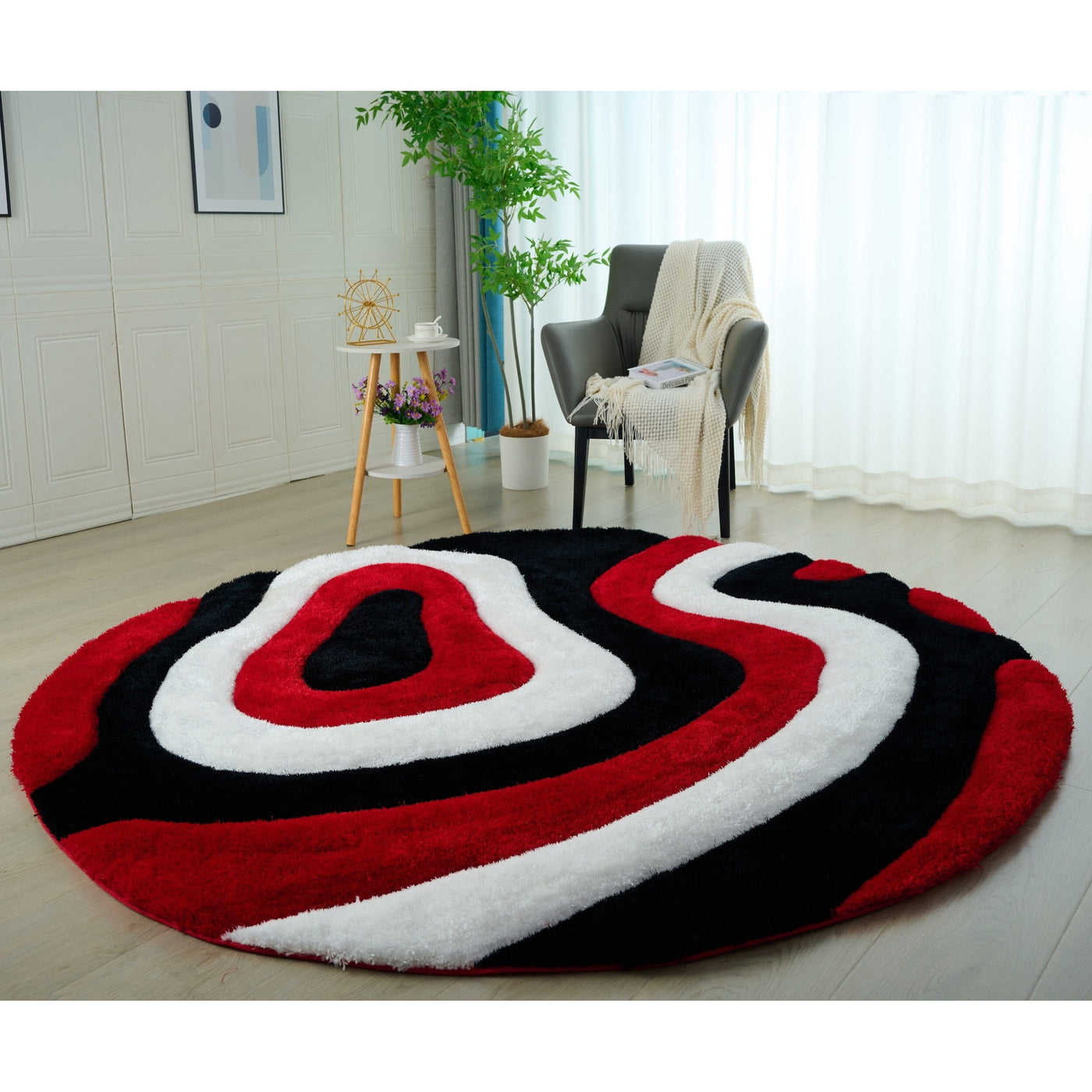 Mateos Shag Abstract Designed Area Rug