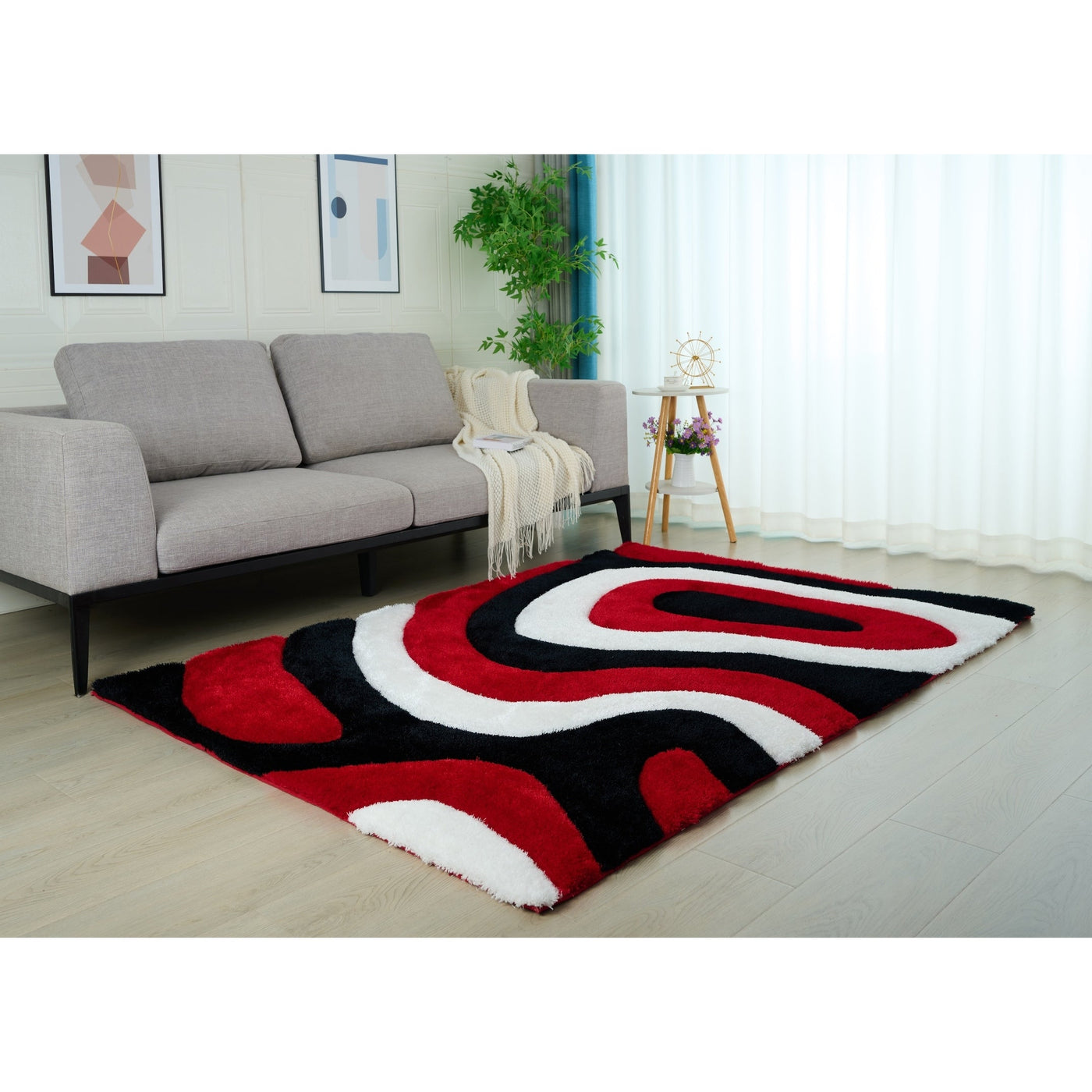 Mateos Shag Abstract Designed Area Rug
