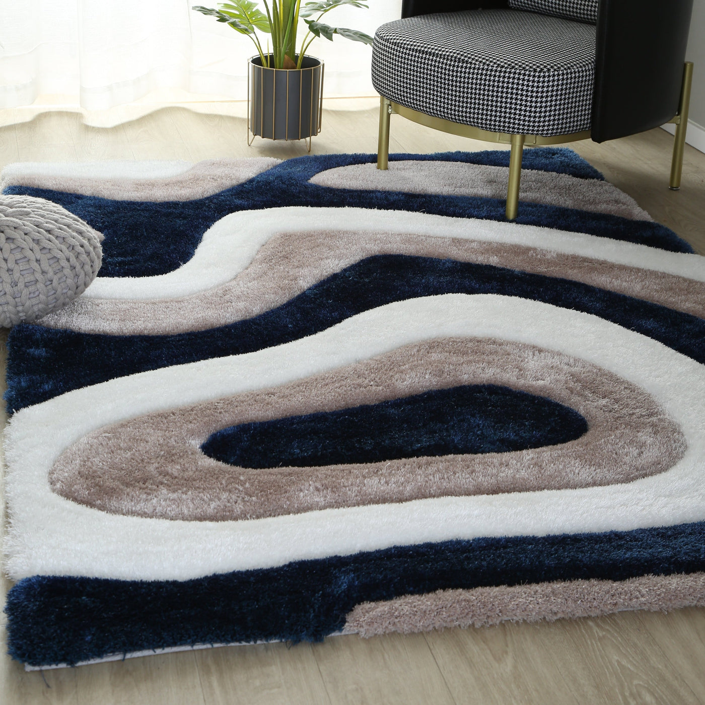 Mateos Shag Abstract Designed Area Rug