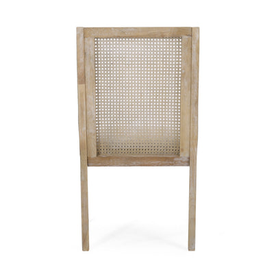 Maurers Cane and Wood Upholstered Dining Chairs (Set of 2) by Christopher Knight Home