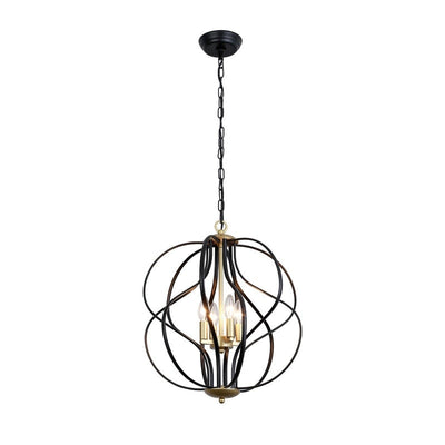 Maxax 4 - Light Unique Geometric Chandelier Wrought Iron Accents - 17.7*17.3*17.3