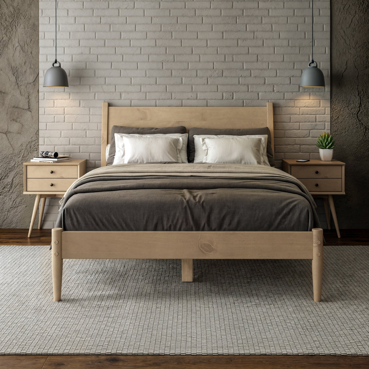 Mid-Century Panel Bed