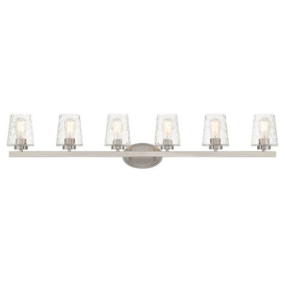 Mid-century Modern 6-light LED Dimmable Bathroom Vanity Light with Art Glass - 51 inches