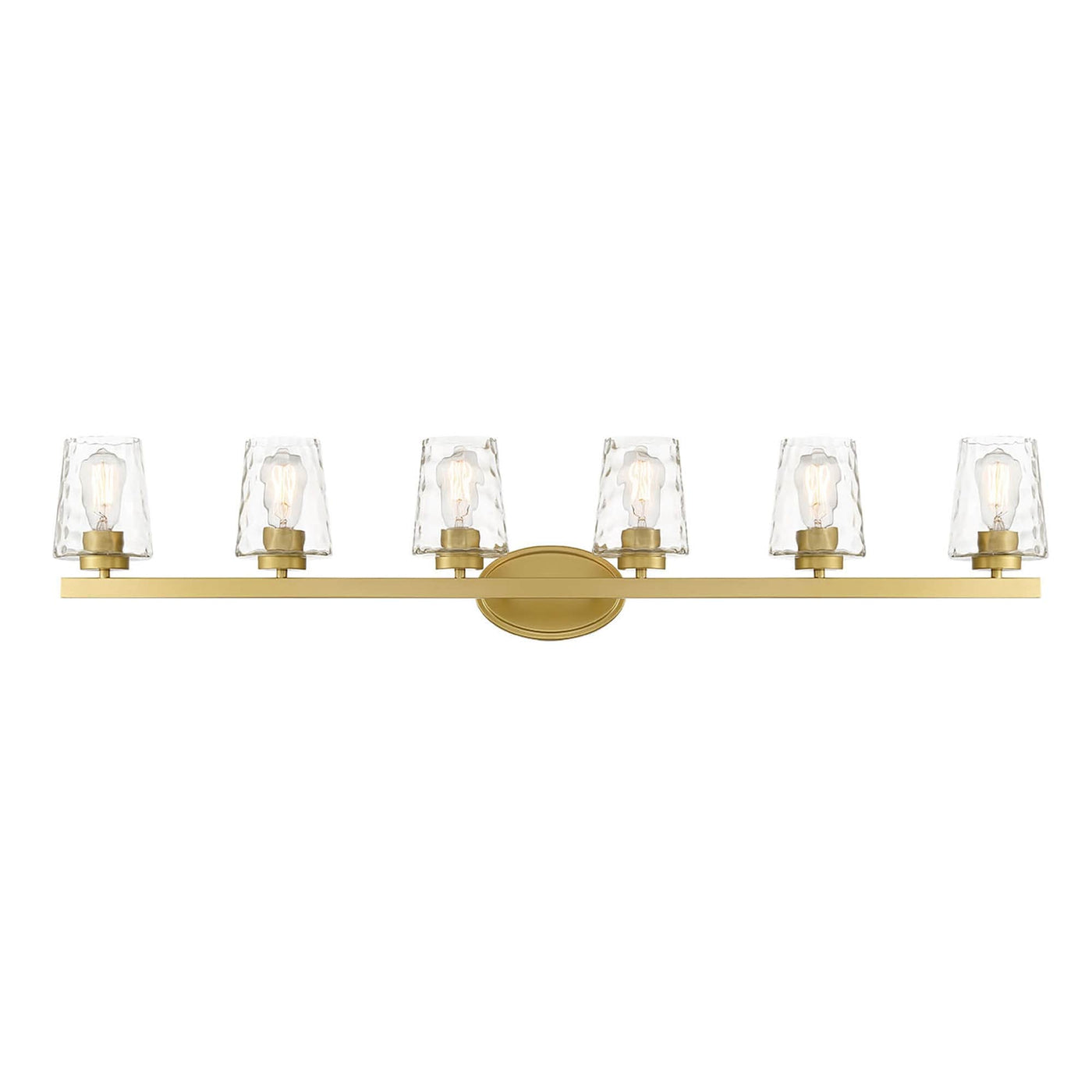 Mid-century Modern 6-light LED Dimmable Bathroom Vanity Light with Art Glass - 51 inches