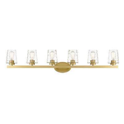 Mid-century Modern 6-light LED Dimmable Bathroom Vanity Light with Art Glass - 51 inches