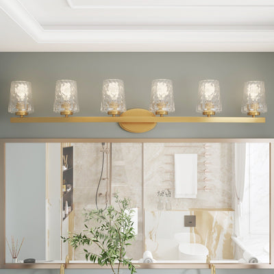 Mid-century Modern 6-light LED Dimmable Bathroom Vanity Light with Art Glass - 51 inches