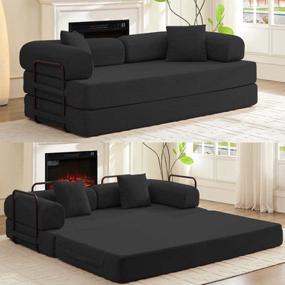 Mixoy Convertible Pull Out Sleeper Sofa Bed with Movable armrest,Folding Mattress Couch,Removable Washable Floor Sofa Bed