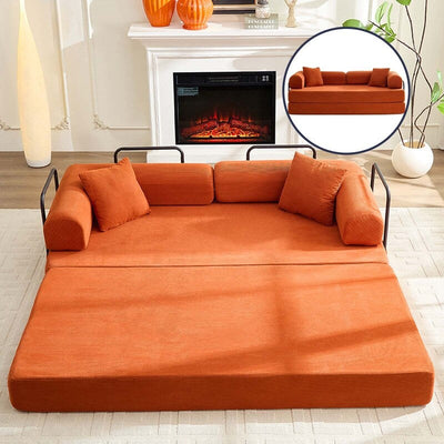 Mixoy Convertible Pull Out Sleeper Sofa Bed with Movable armrest,Folding Mattress Couch,Removable Washable Floor Sofa Bed