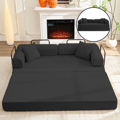 Mixoy Convertible Pull Out Sleeper Sofa Bed with Movable armrest,Folding Mattress Couch,Removable Washable Floor Sofa Bed