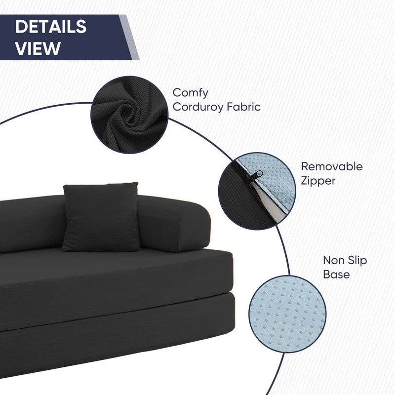 Mixoy Convertible Pull Out Sleeper Sofa Bed with Movable armrest,Folding Mattress Couch,Removable Washable Floor Sofa Bed