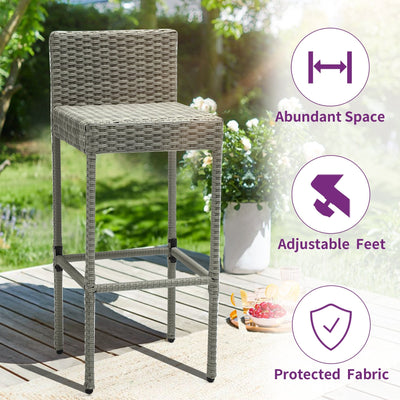 Moasis 5-Piece Outdoor Furniture Wicker Bar Set - 5 PCS