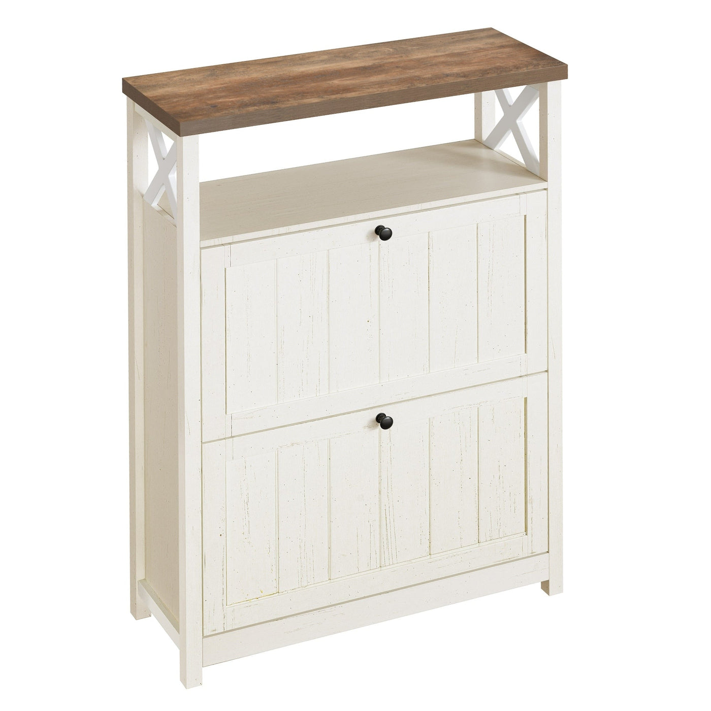 Moasis Shoe Storage Cabinet Organizer with 2 Compartments for Entryway Hallway